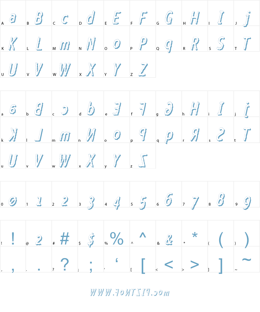 Crazy Cock Font Character