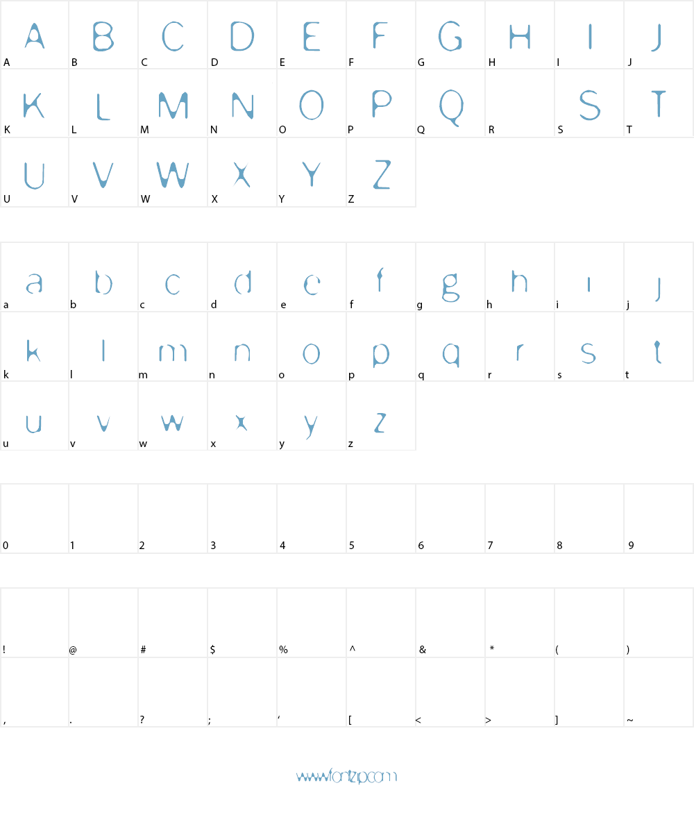 Enervate Font Character
