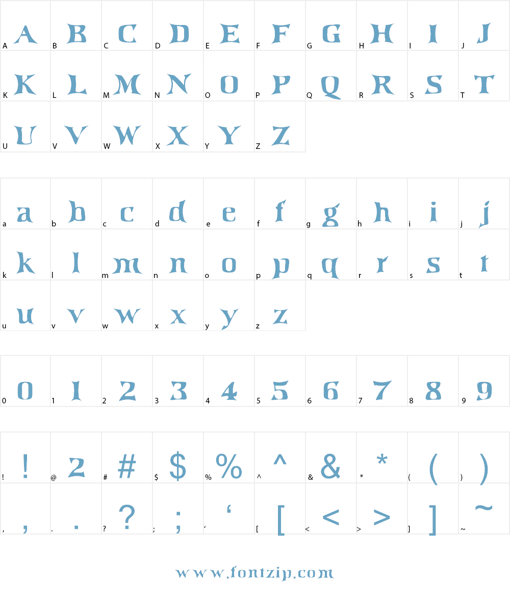 IrishJig Font Character