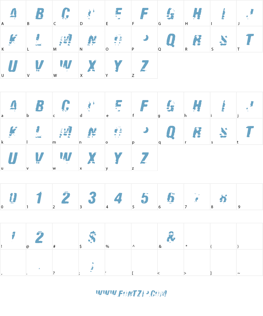 Old Fax Font Character