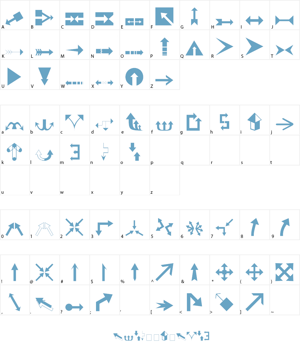 Carr Arrows Font Character