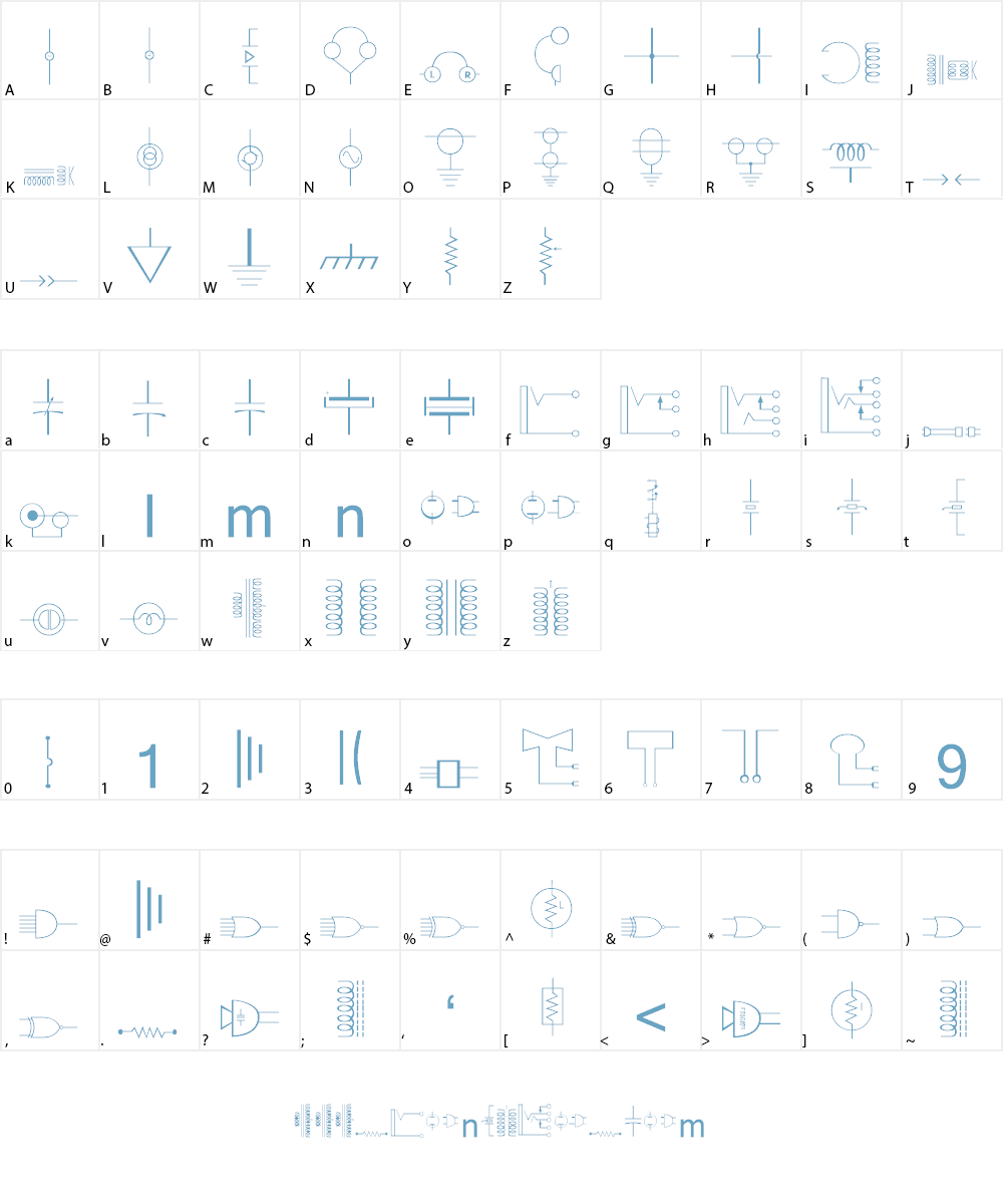 Carr Electronic Dingbats Font Character