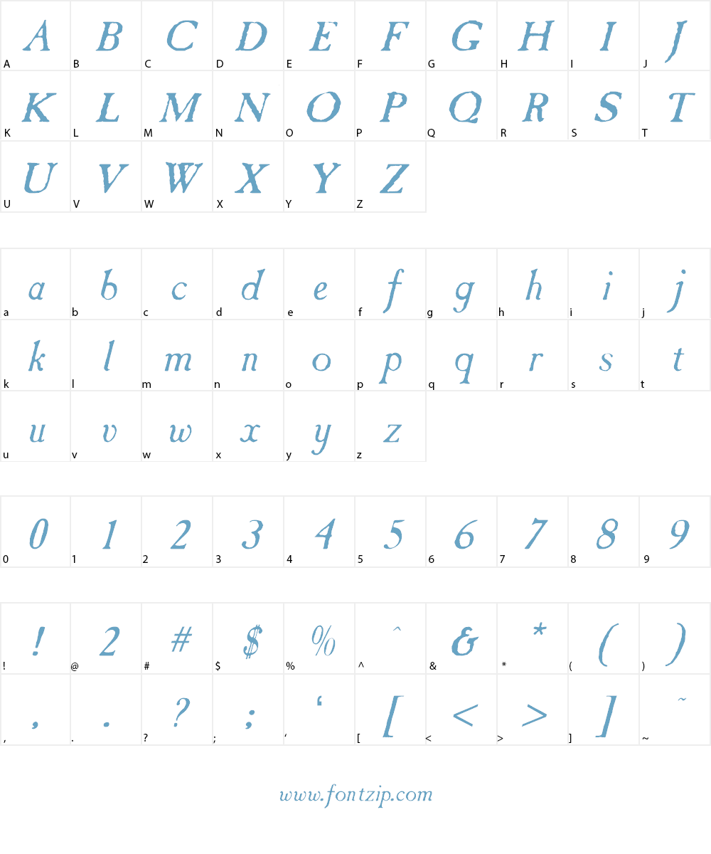 Caslon Antique Font Character