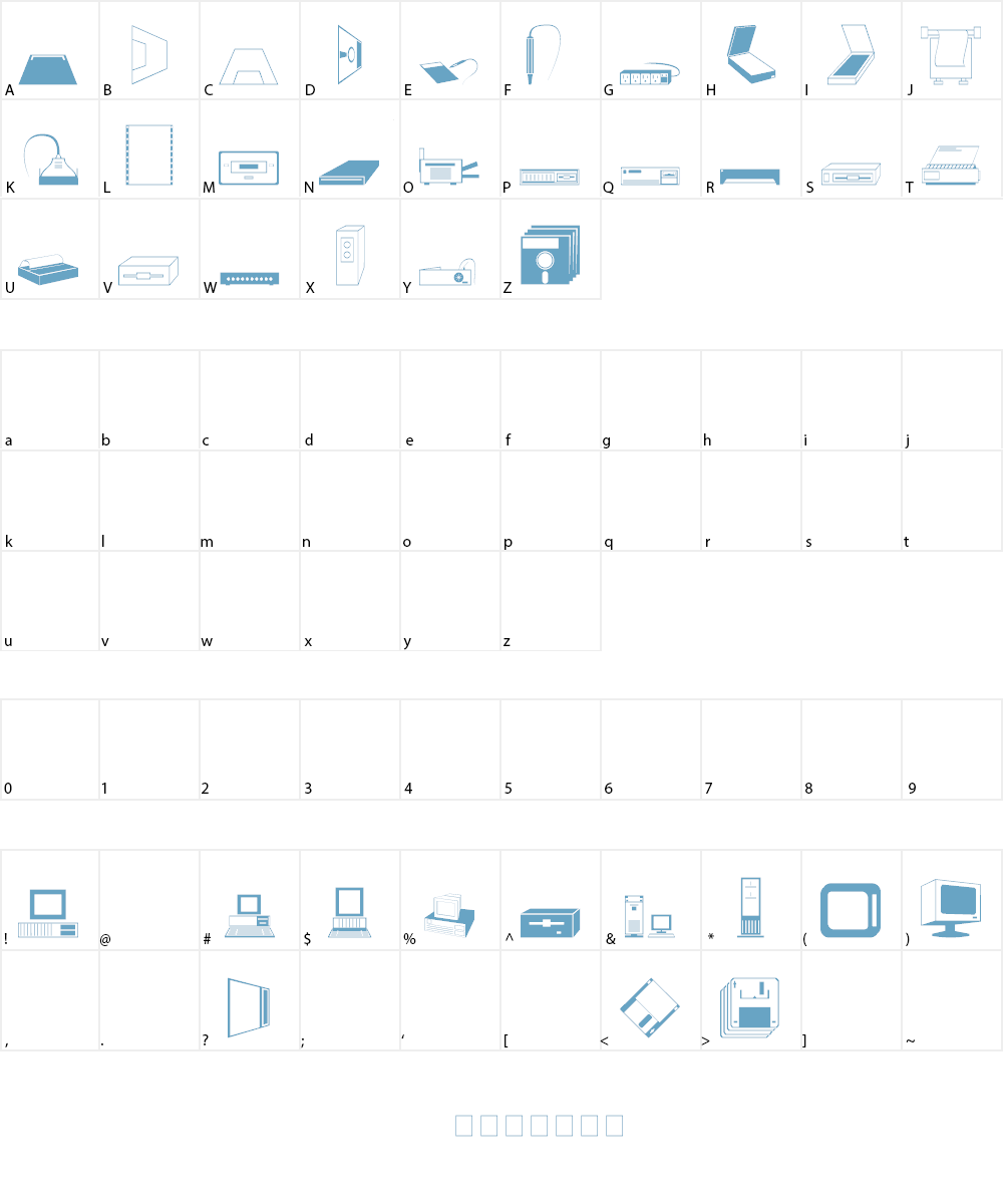 Computer Dingbats Font Character