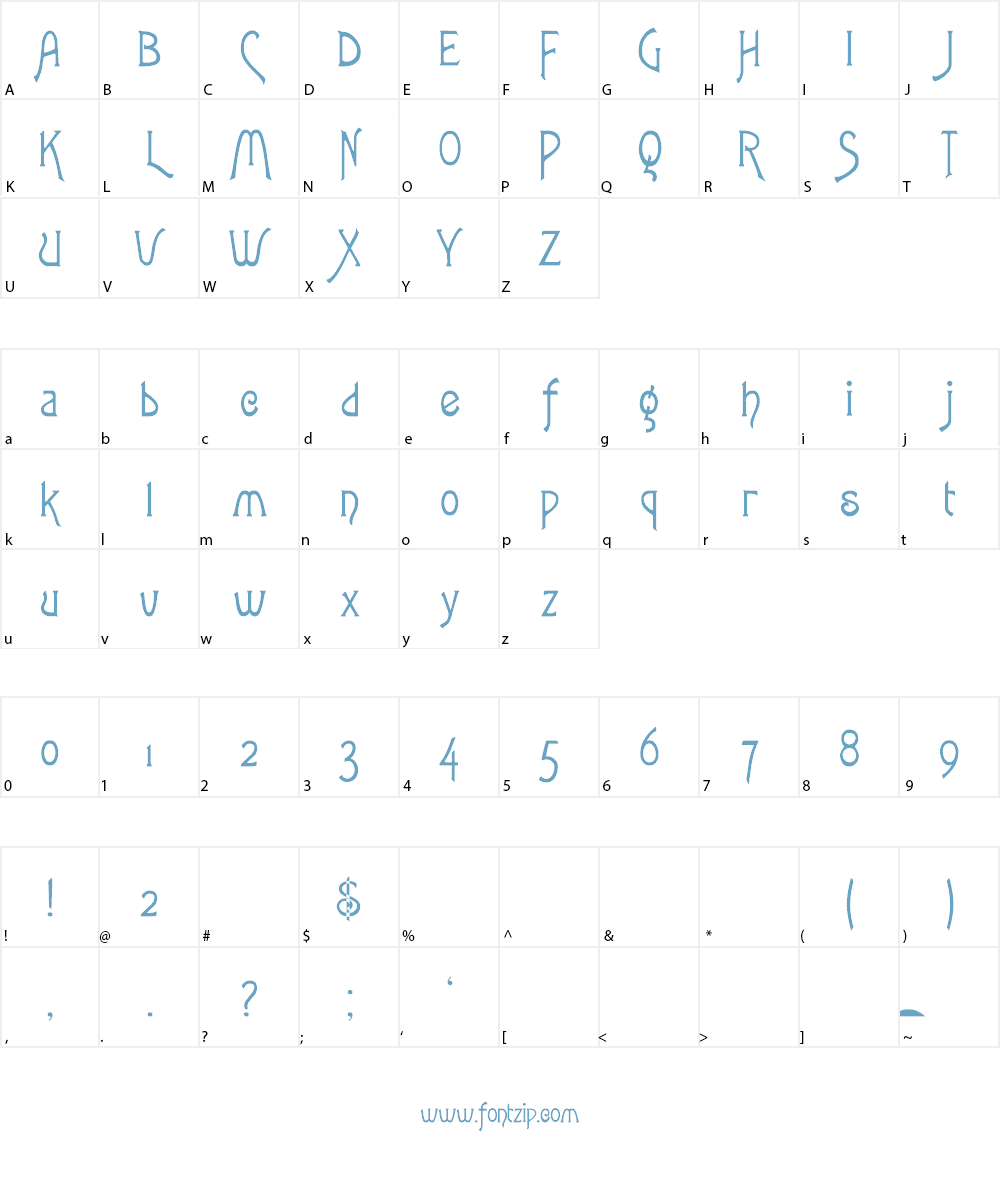 Fletcher-Gothic Font Character