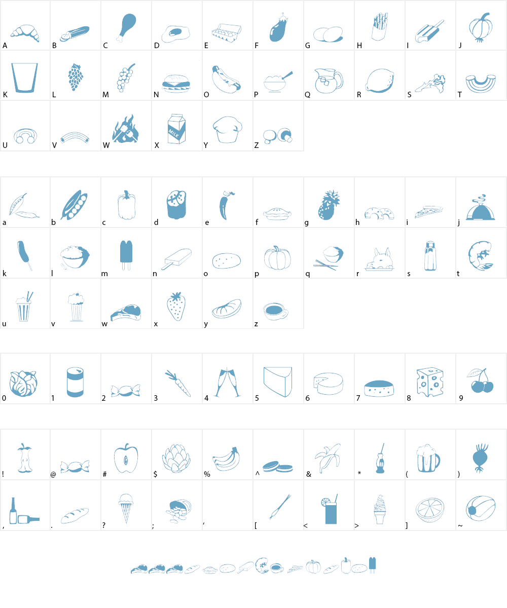 FOOD! Font Character