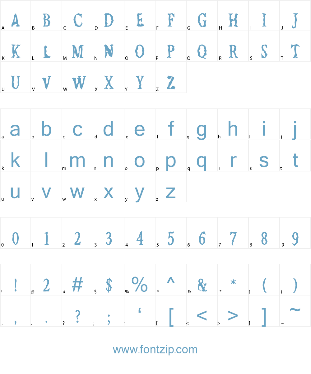 Jilted Font Character