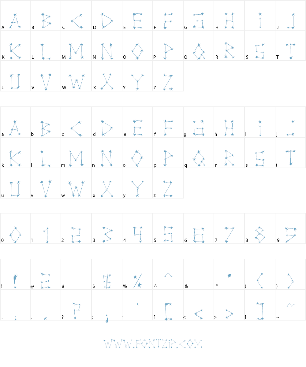 Milky Way Font Character
