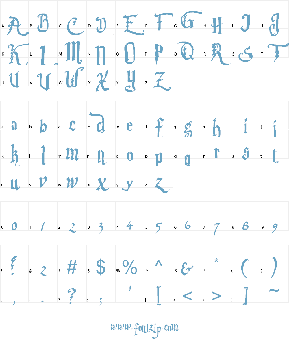 Parry Hotter Font Character