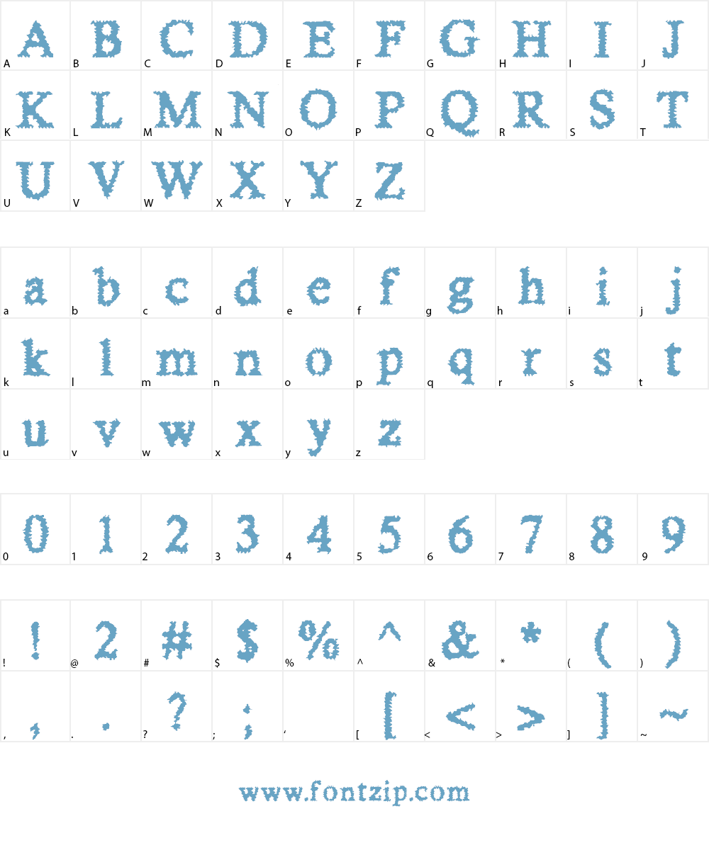 Sheer Terror Font Character