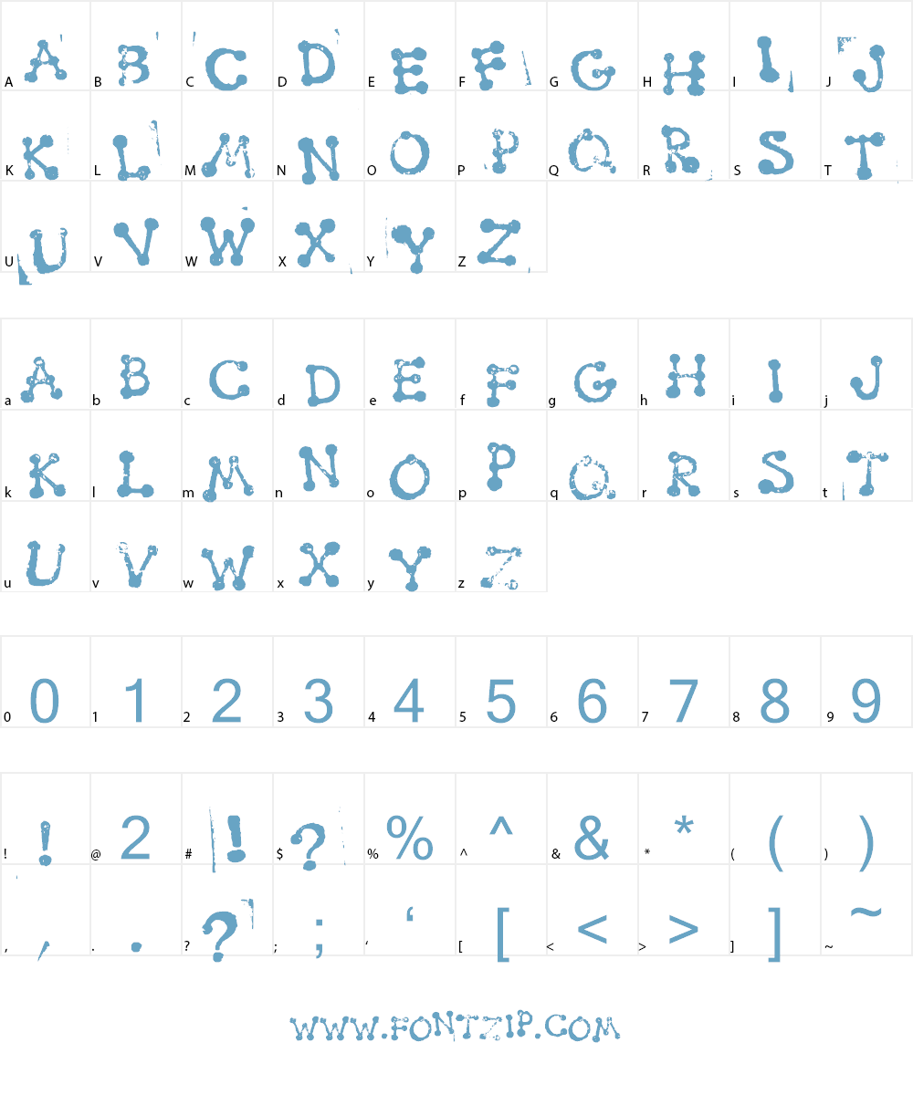 Smudgy Dot Stamps Font Character