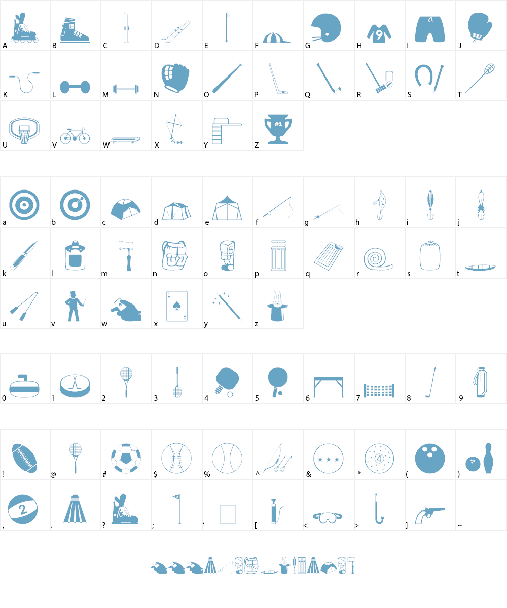 Sports and Hobbies Font Character