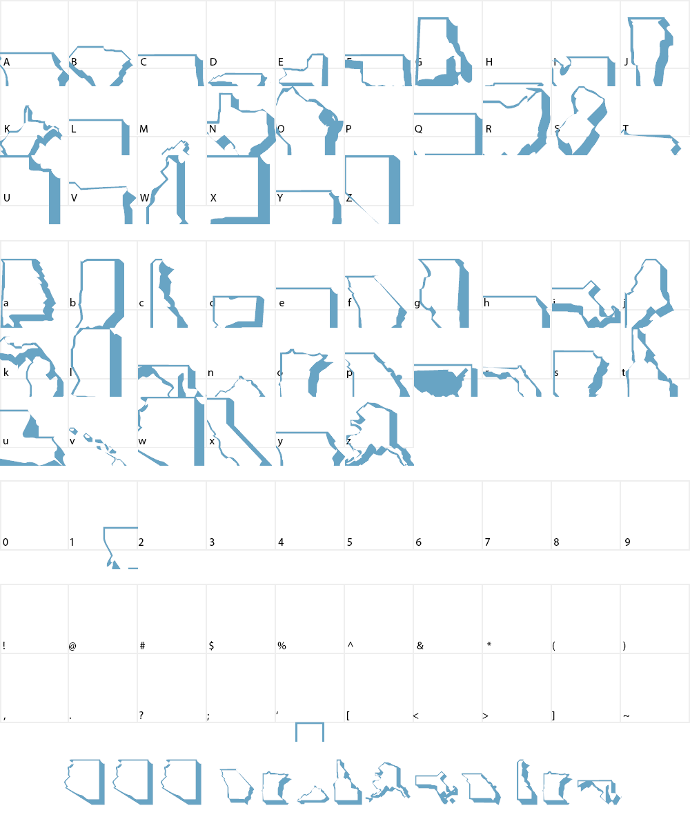 United States Font Character