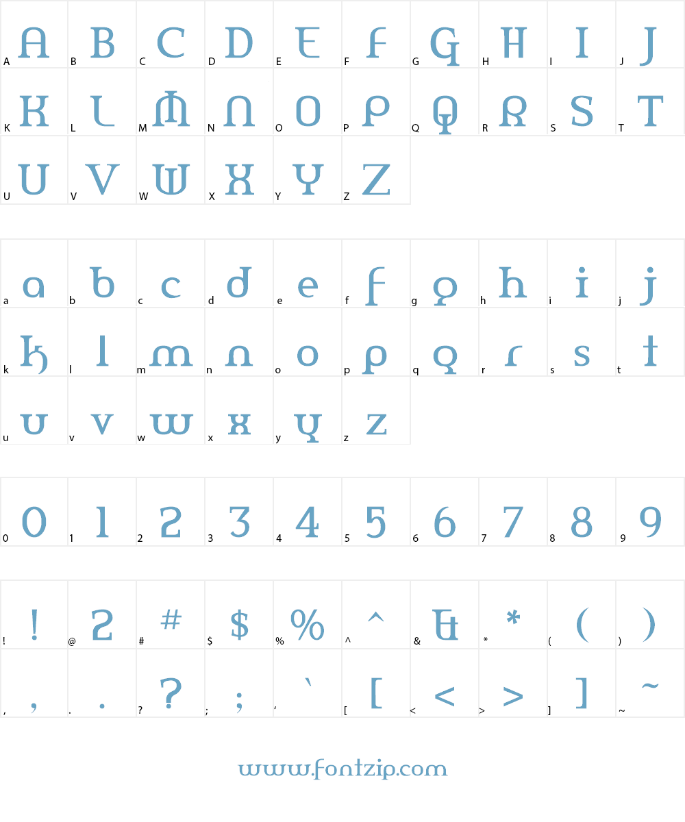 Amerika Font Character