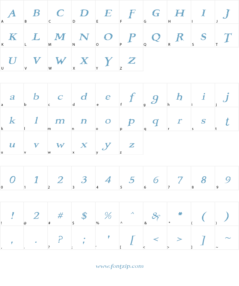 Booter Font Character