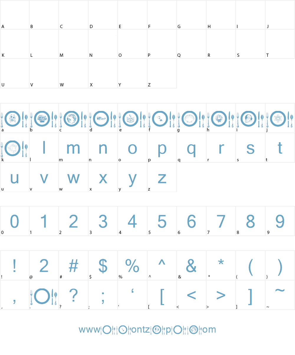 AL Place Settings Font Character