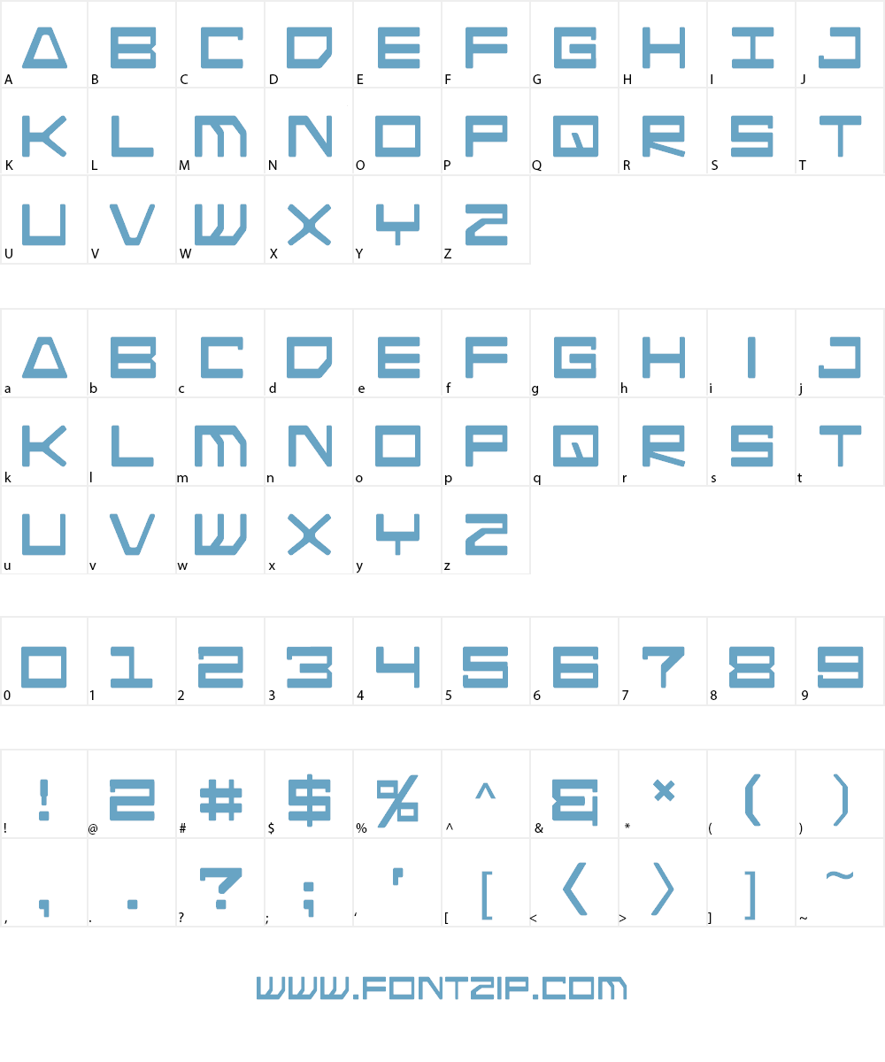 Android Nation Font Character