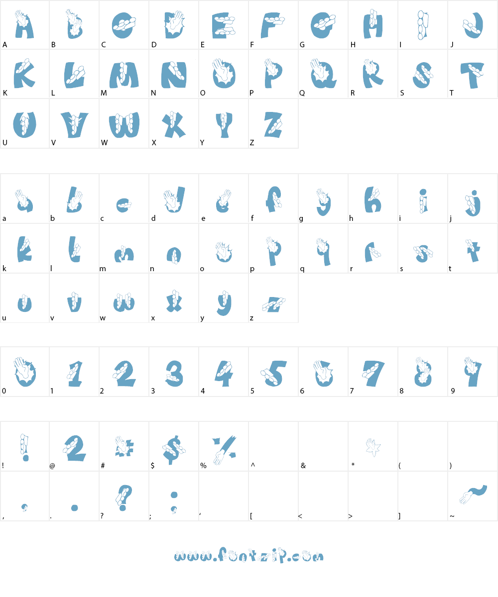 CHOP!!!!! Font Character