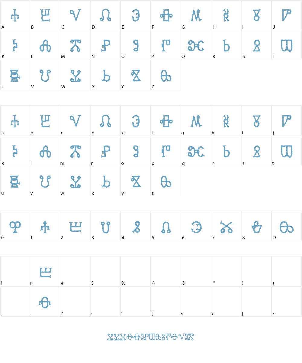 Glagolitic AOE Font Character