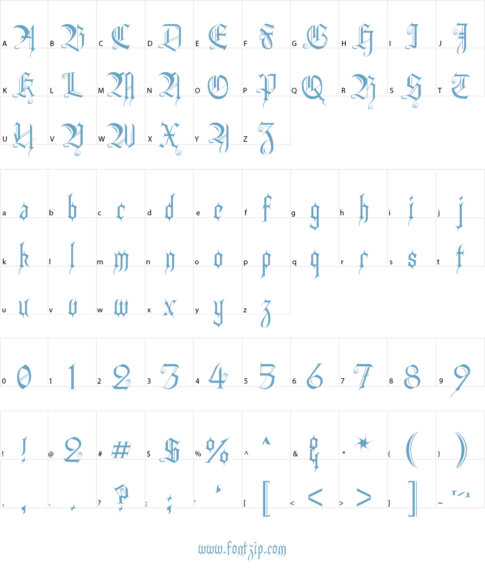 Heidorn Hill Font Character