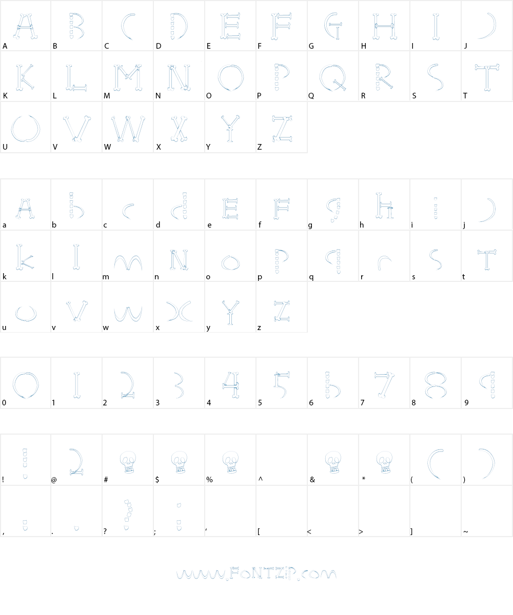 HONEBONE Ukokkei Font Character