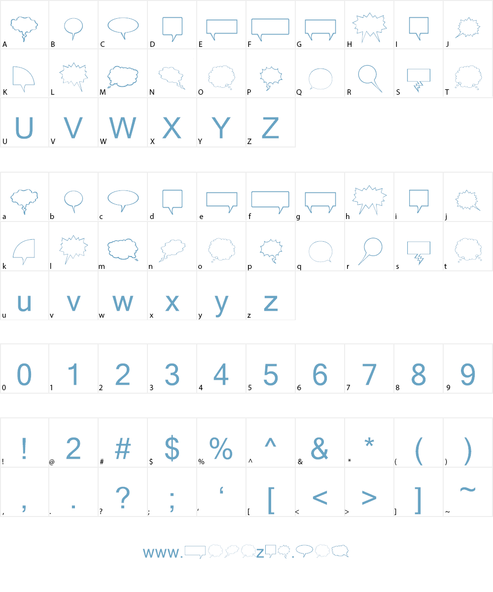 Komika Bubbles Font Character
