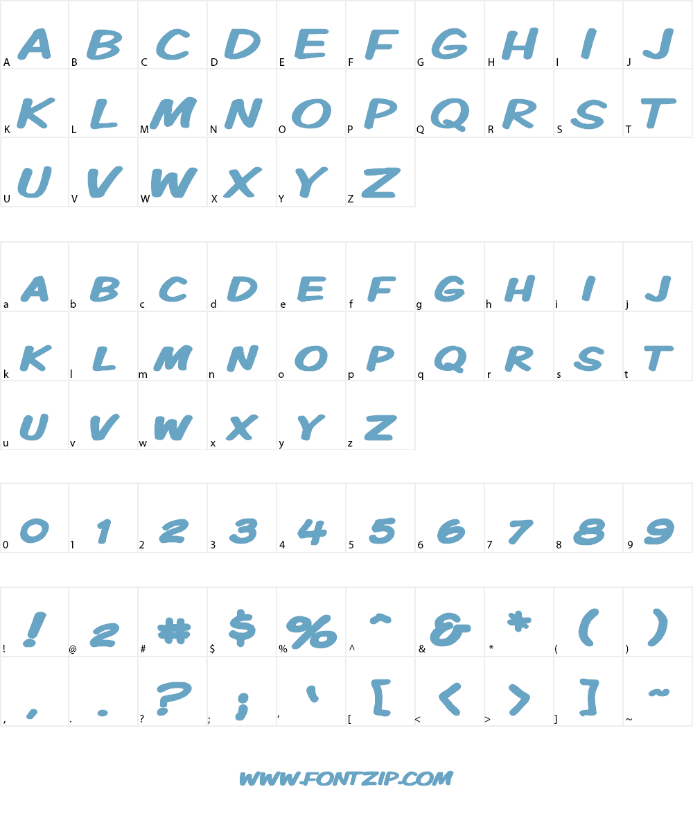 Komika Display Font Character