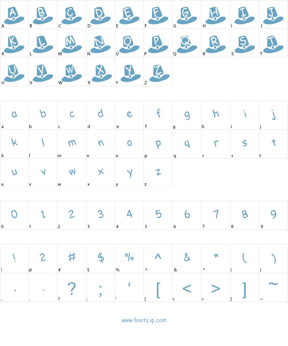 Pilgrim Hats Font Character