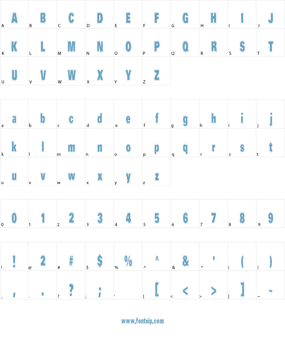 Prick Font Character