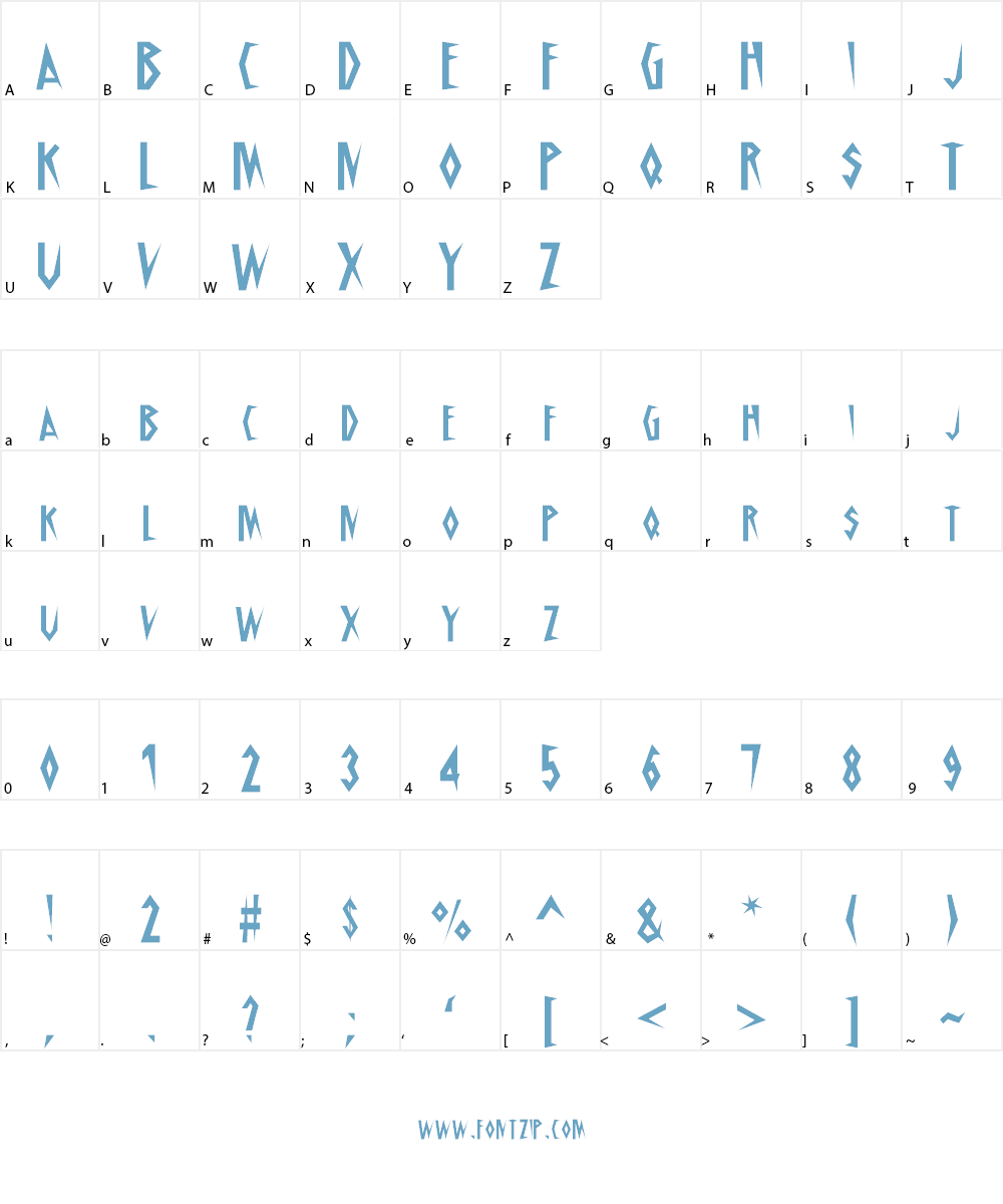 Schrill AOE Font Character
