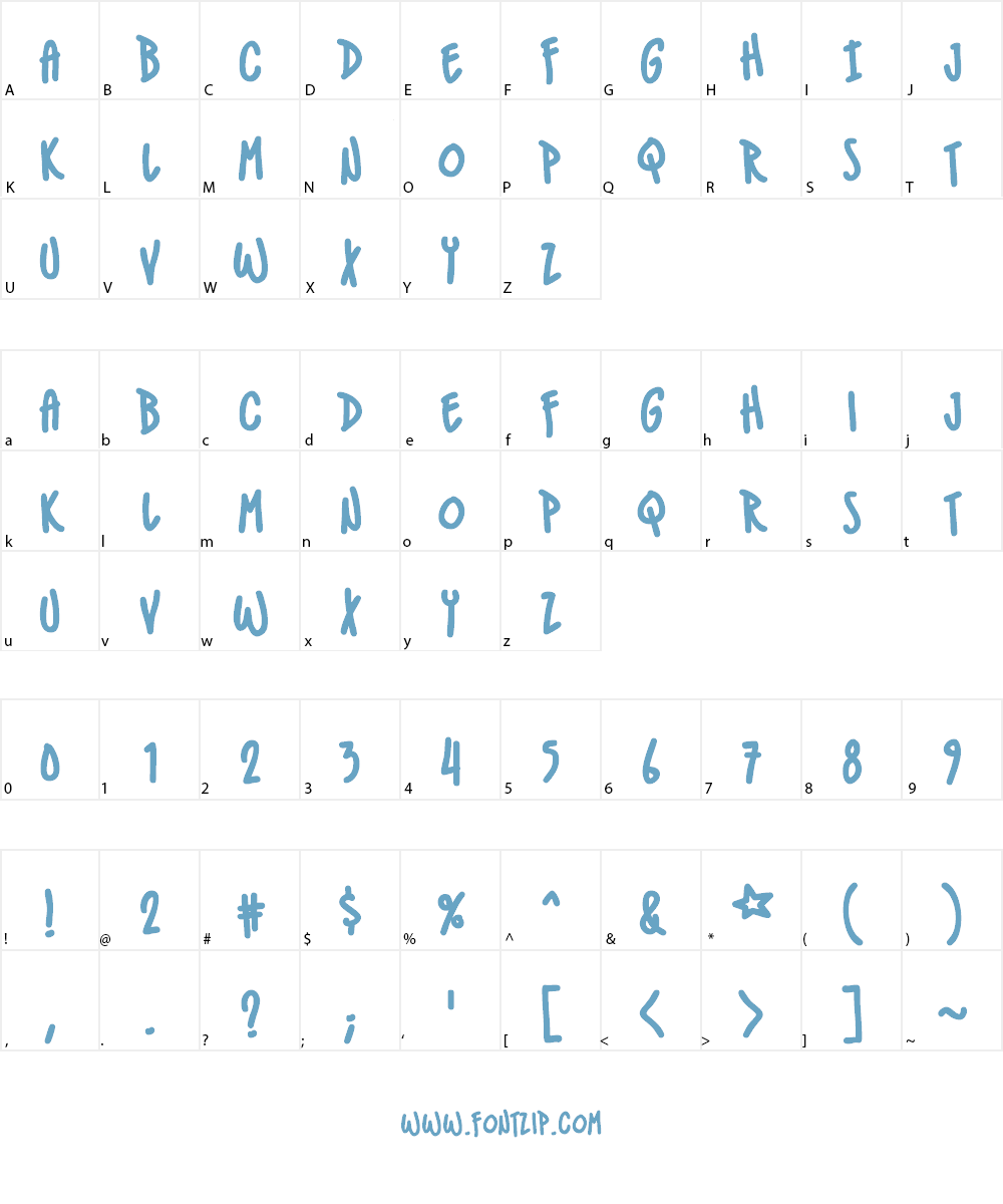 IndieStar BB Font Character