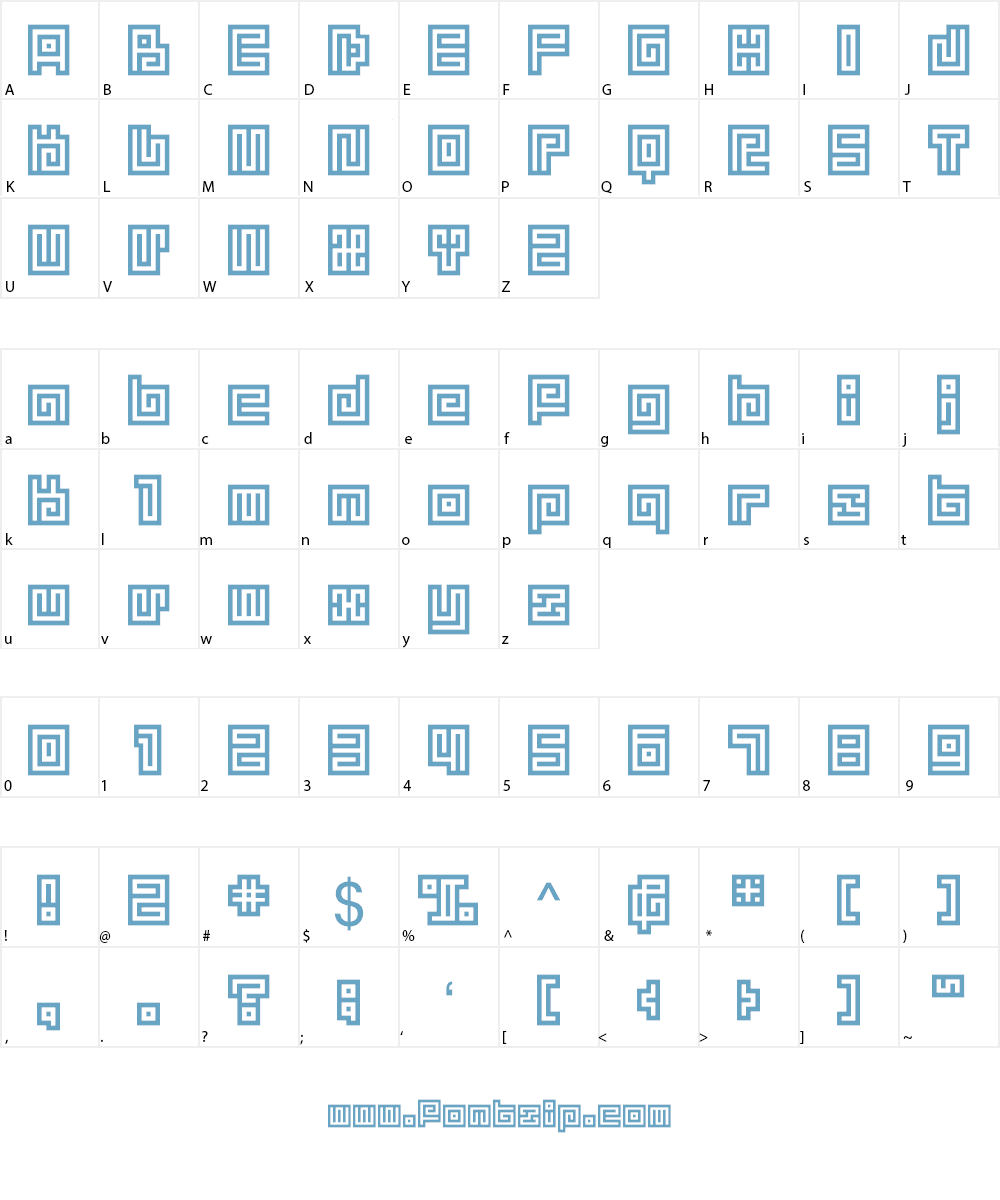 BM spiral Font Character