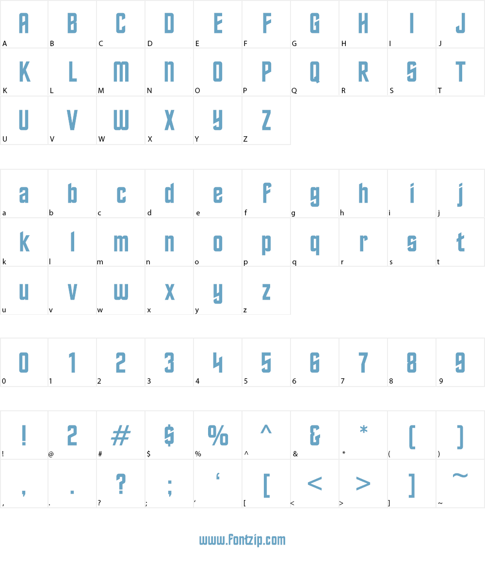 Final Frontier Old Style Font Character
