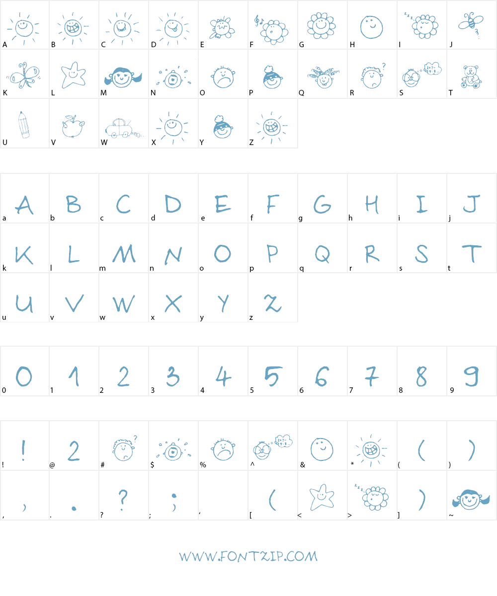 Sloneczko Font Character