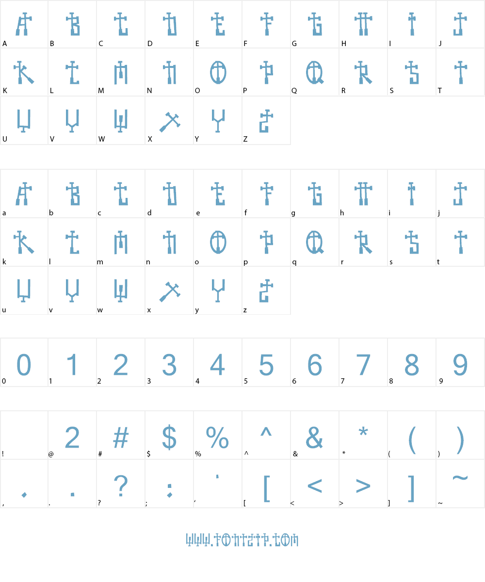 BECROSS Font Character