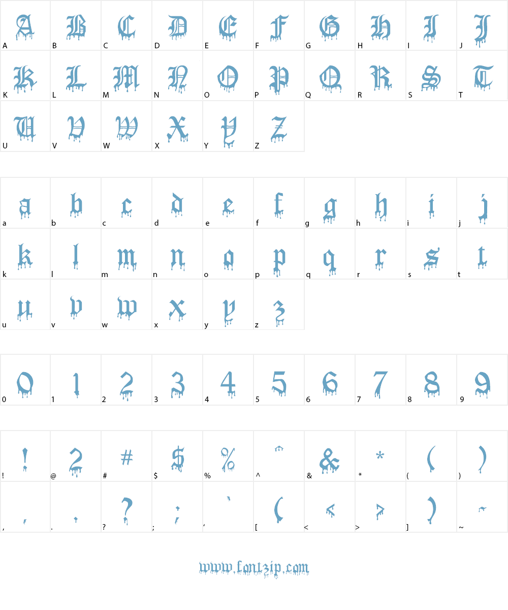 Blood Of Dracula Font Character