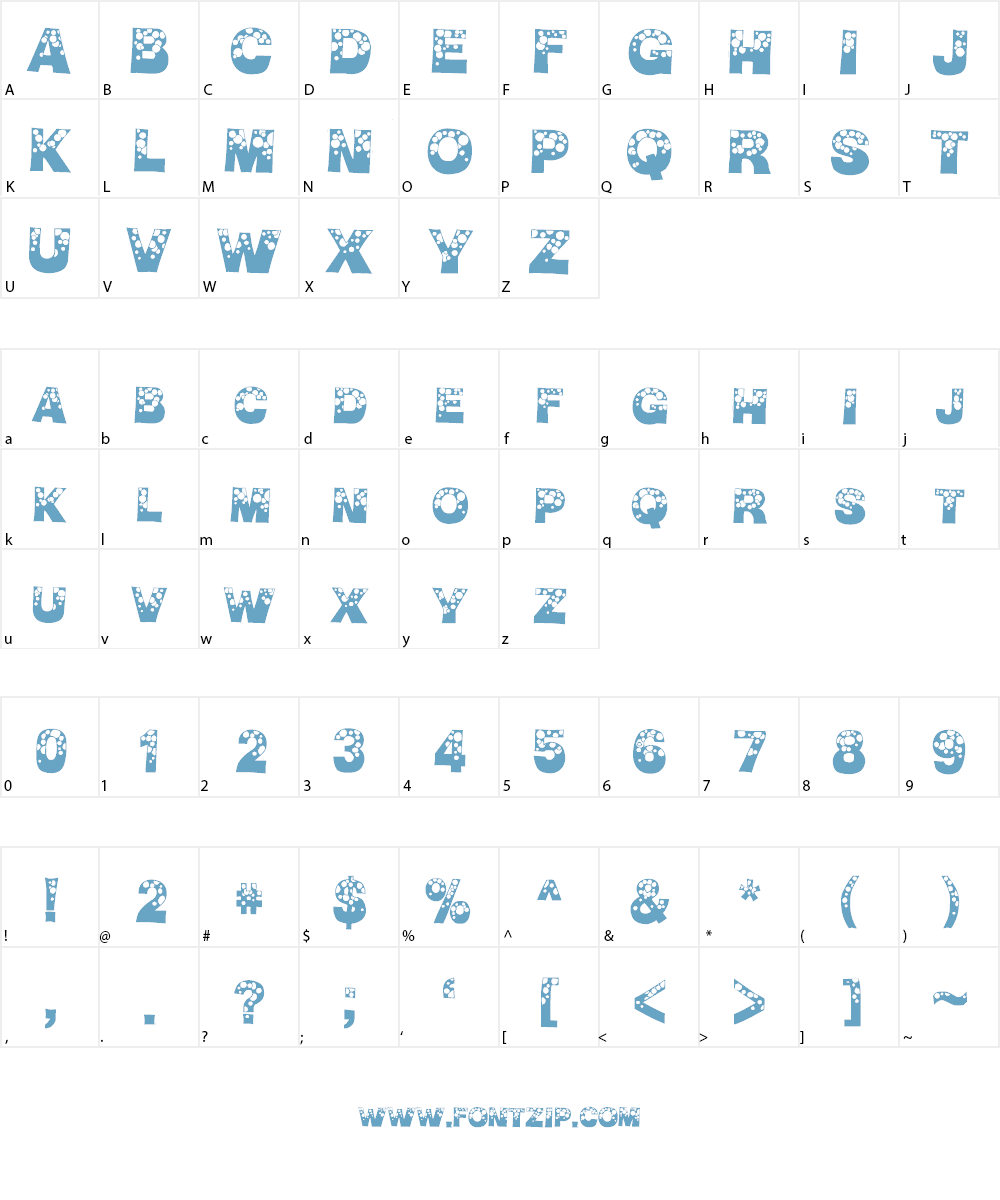 BubbleMan Font Character