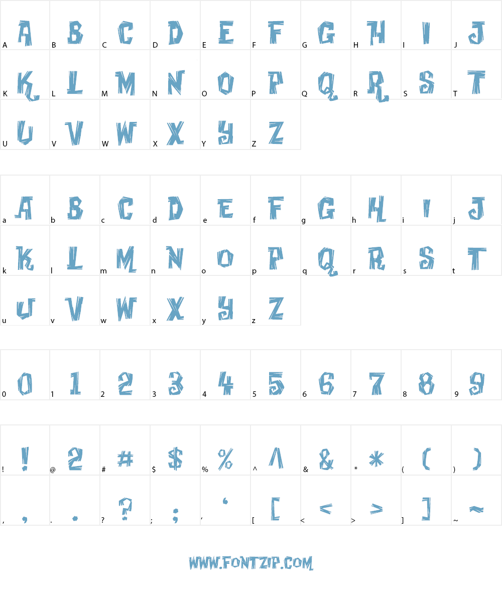 Creaky Frank Font Character