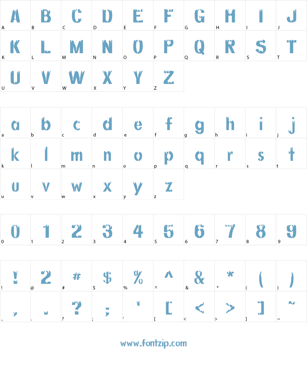 Decaying Font Character