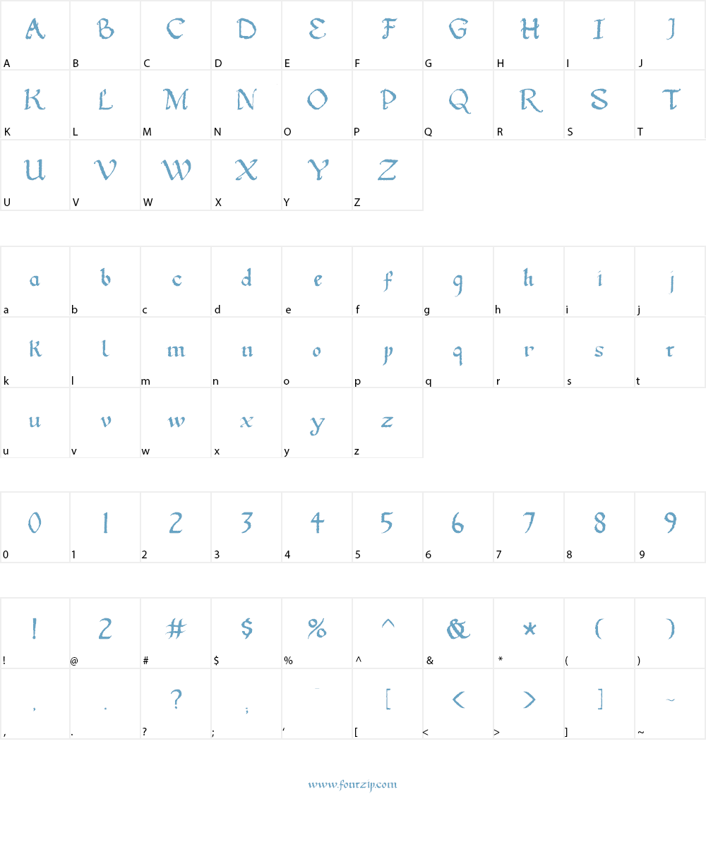 Gothic Ultra Trendy Font Character