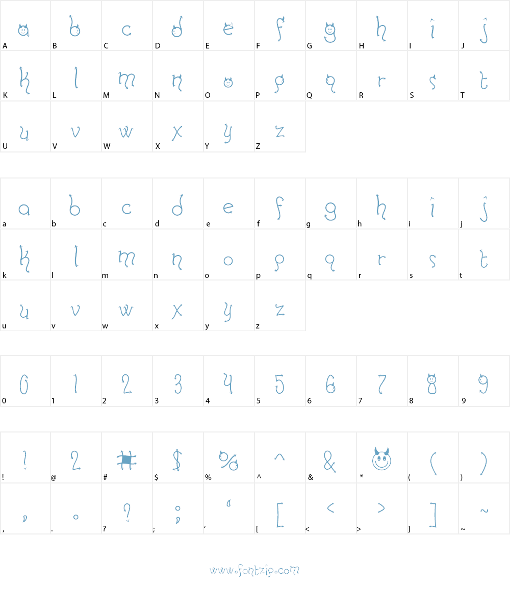Horny Devils BV Font Character
