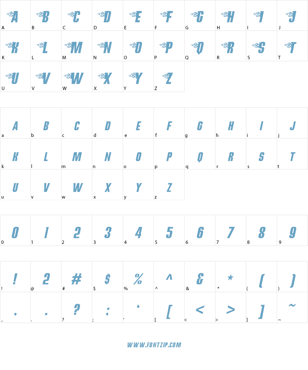 Hot Rod Gang BV Font Character