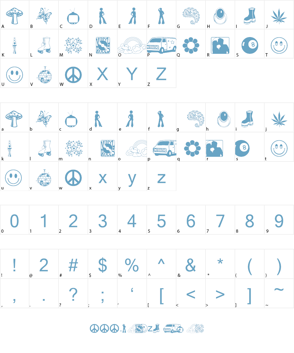 My 70s Ding Font Character