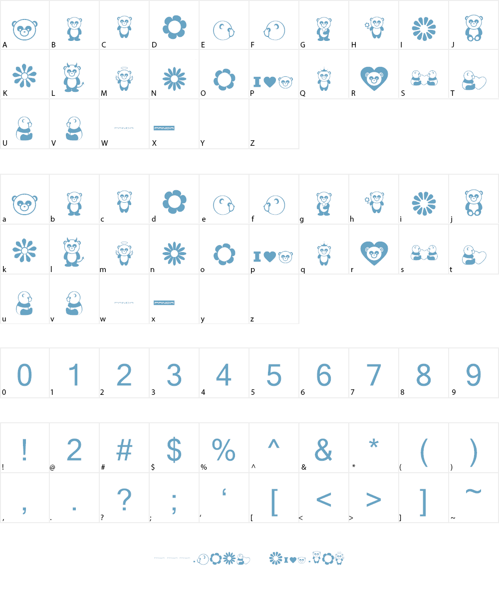 Pandamonium BV Font Character