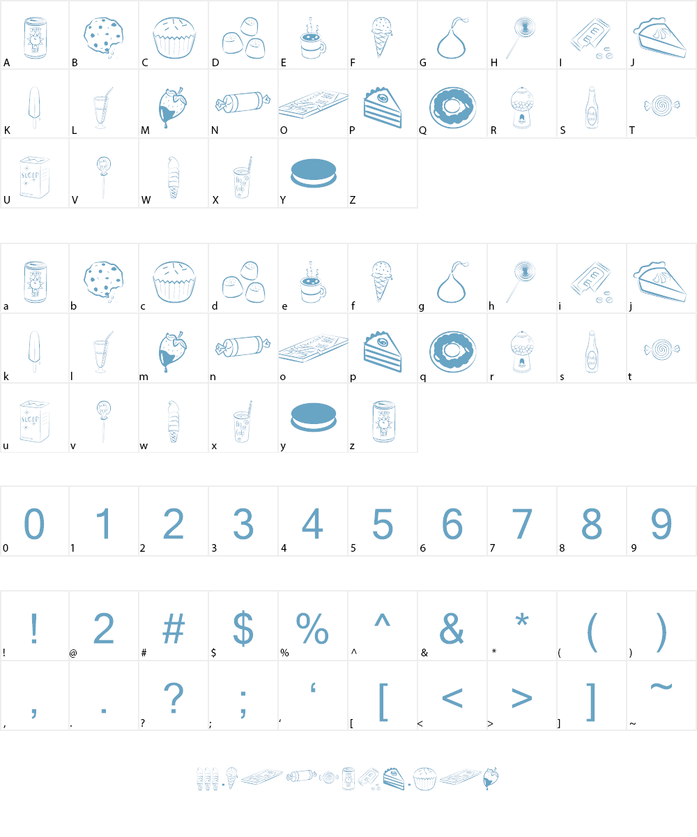 Sugar Coma Font Character