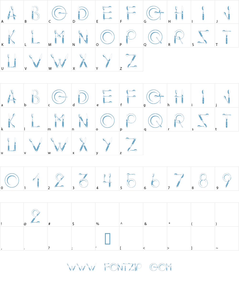 AlphaDishes Font Character