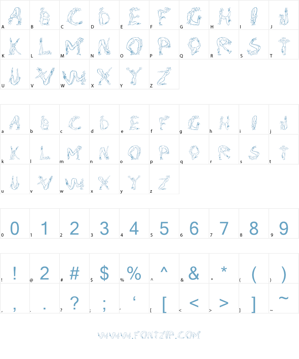 AlphaFitness Font Character