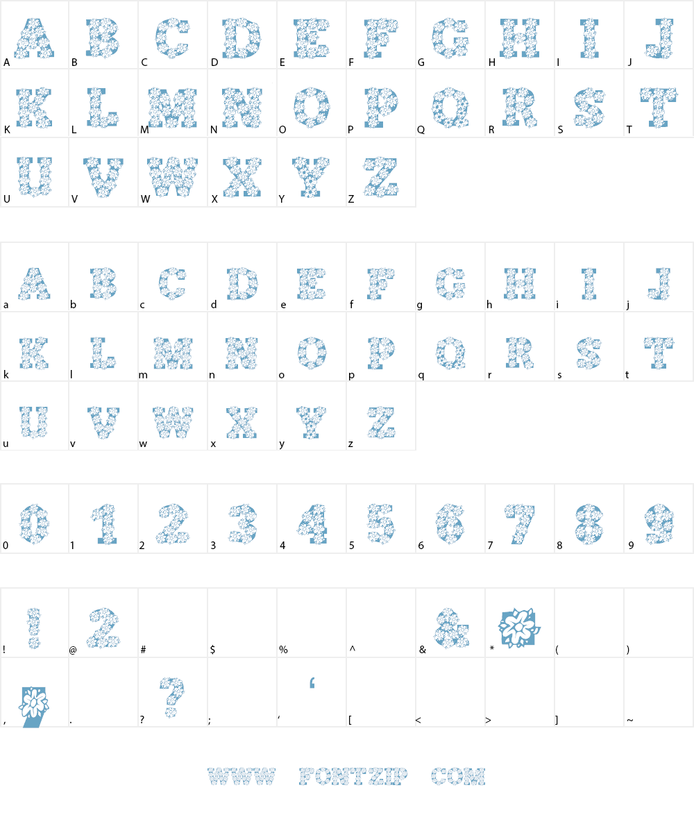 AlphaFlowers Font Character