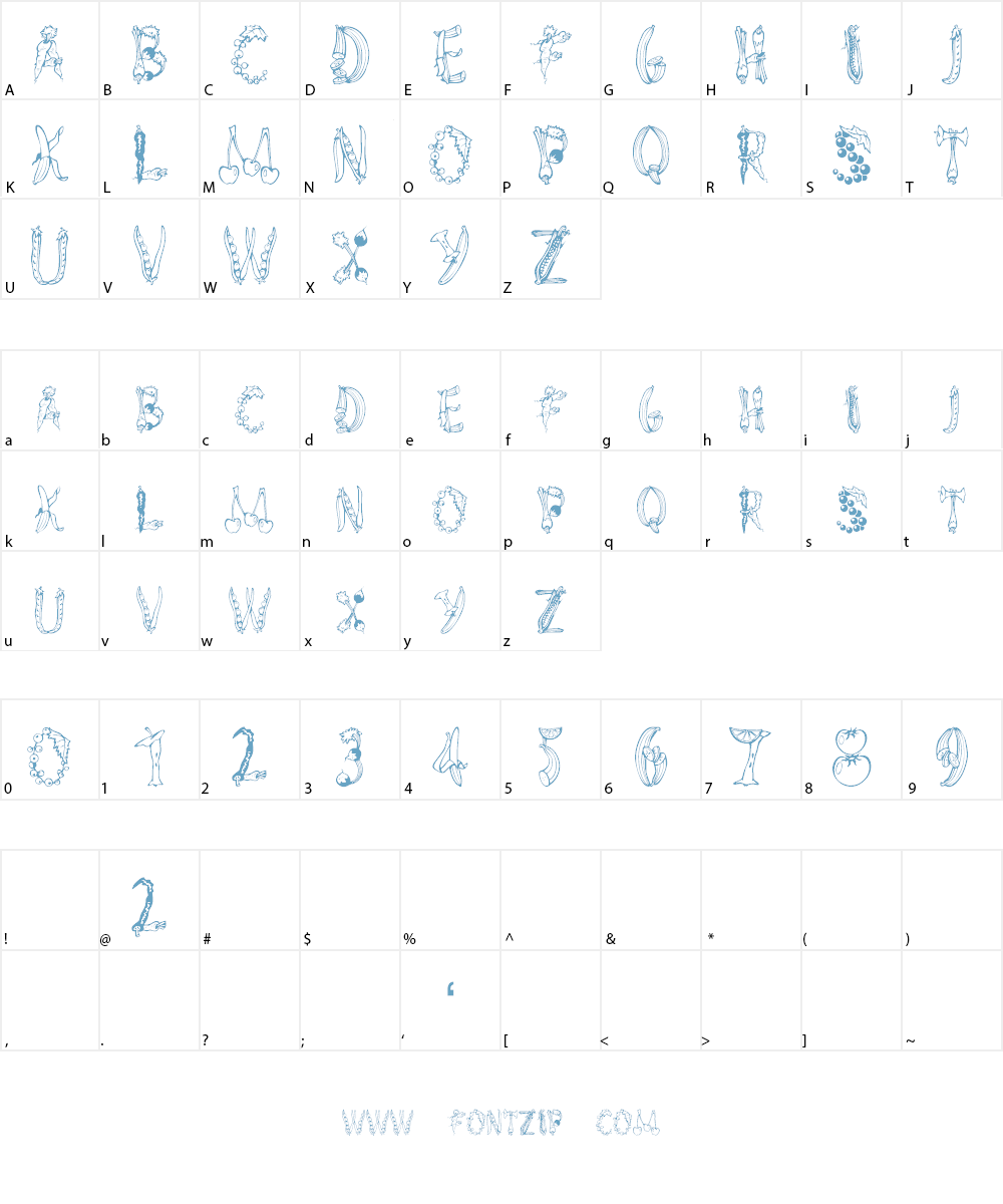 AlphaGarden Font Character