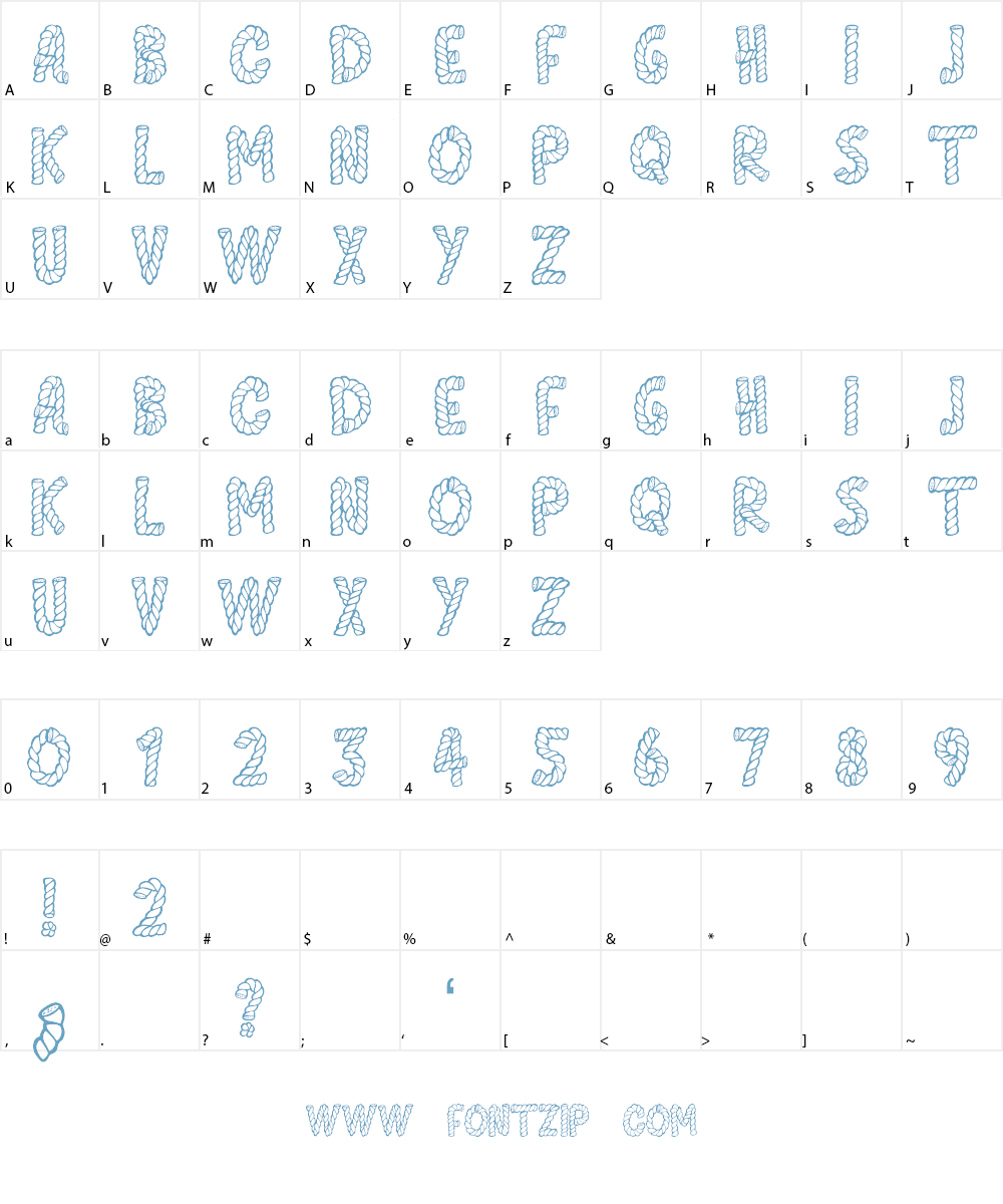 AlphaRope Font Character